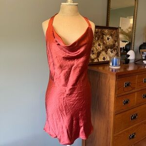 Red Cowl Neck Dress